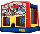 MONSTER TRUCK 2 IN 1 BOUNCE HOUSE - basketball hoop included